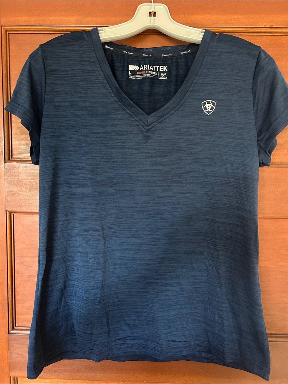 Ariat AriatTek Heat Series V-Neck Top V-Neck Short Sleeve Blue (Equestrian)